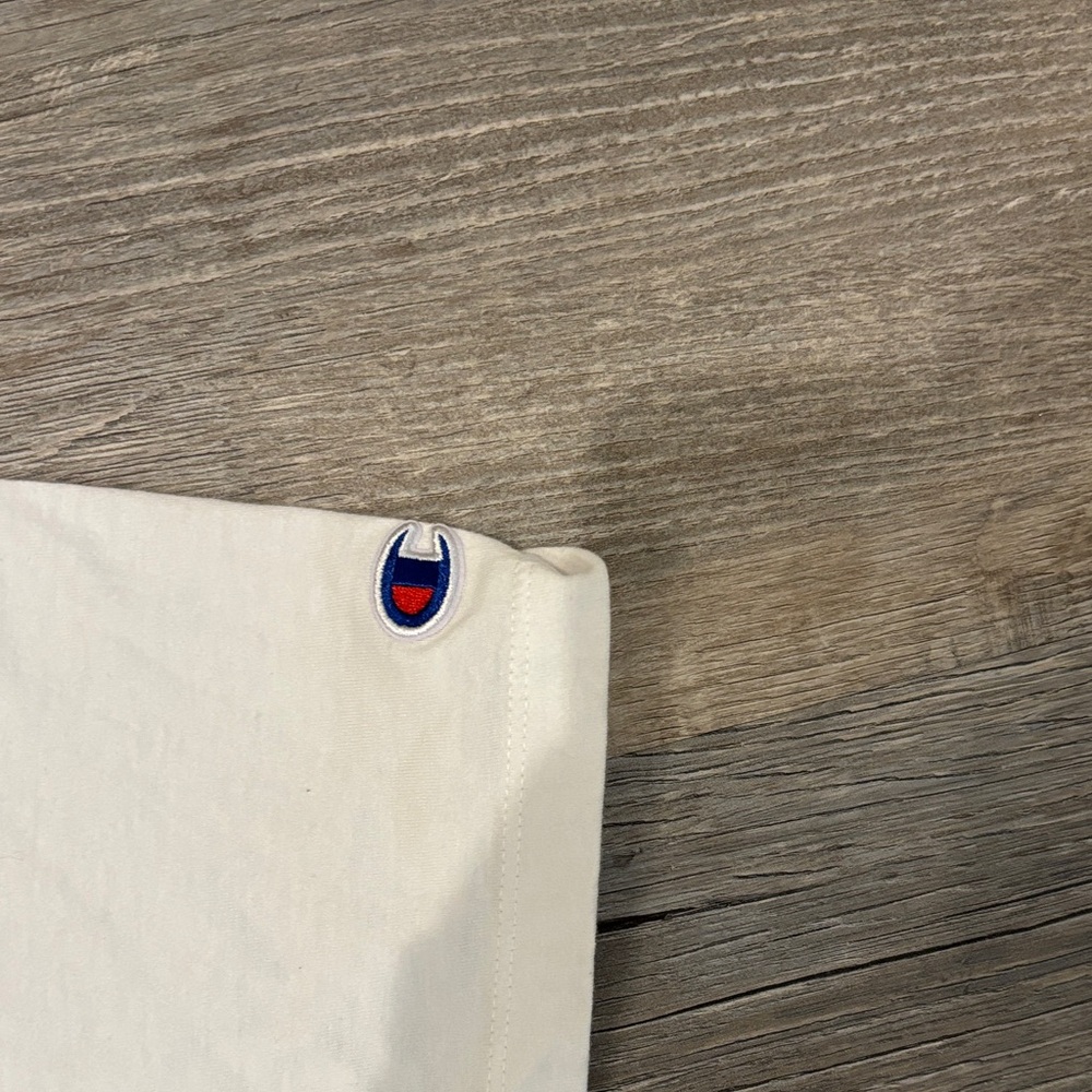 Champion White Crop Top with Blue Logo - Picture 3 of 6